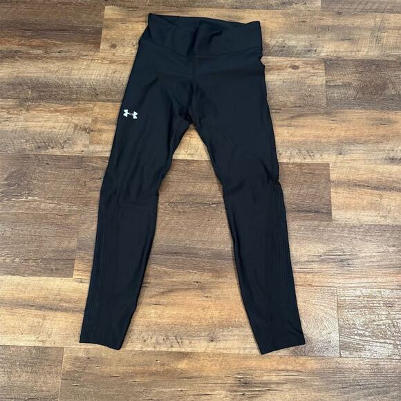 Under Armour HeatGear Compression Leggings Black Size M Winter Running Walking - Picture 1 of 12